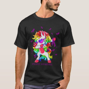 Dabbing Unicorn Epilepsy Awareness Ribbon Gifts T-Shirt