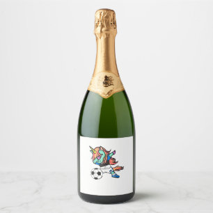 Dabbing Unicorn Estonia Soccer Jersey Estonian Foo Sparkling Wine Label