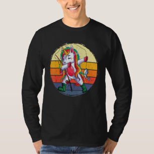 Dabbing Unicorn Fishing Vintage Cute Girls Apparel T-Shirt