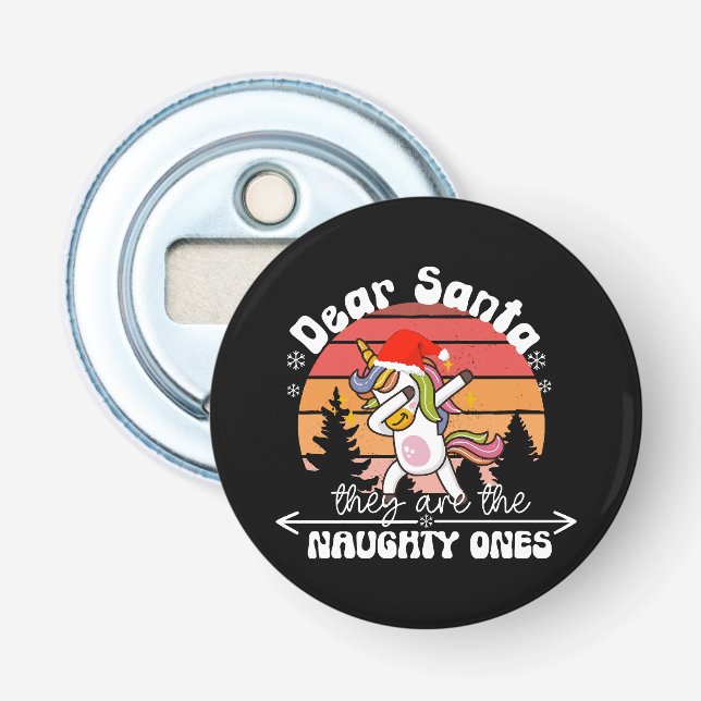 Dabbing Unicorn Funny Christmas Bottle Opener (Front)