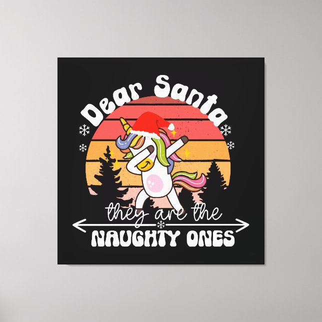  Dabbing Unicorn Funny Christmas Canvas Print (Front)