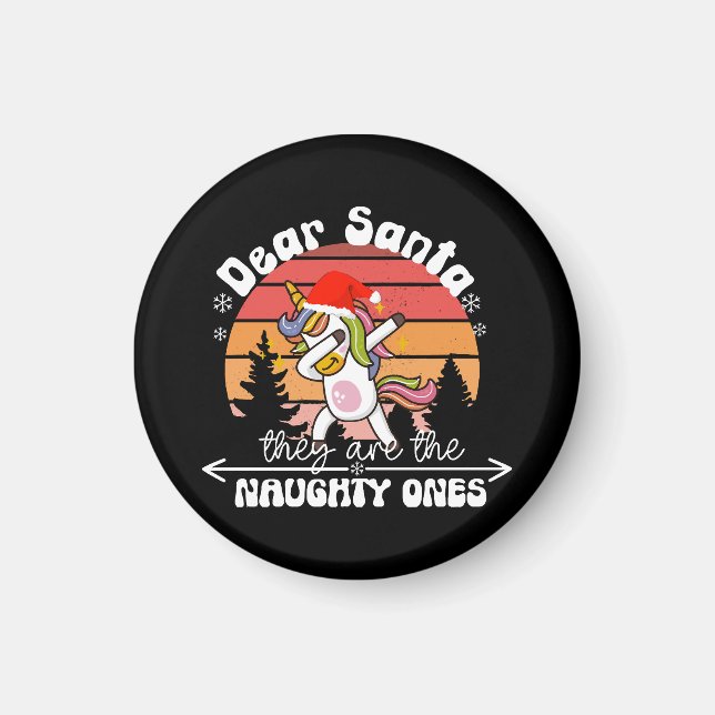  Dabbing Unicorn Funny Christmas Magnet (Front)
