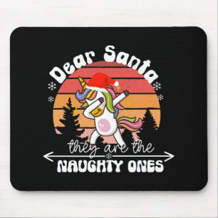 Dabbing Unicorn Funny Christmas Mouse Mat