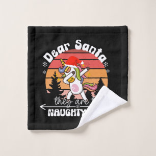 Dabbing Unicorn Funny Christmas Wash Cloth