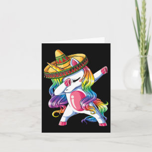 Dabbing Unicorn Funny Cinco De Mayo Women Rainbow Card