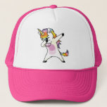Dabbing Unicorn Funny Cute Rainbow Pink Trucker Hat<br><div class="desc">Dabbing Unicorn Funny Cute Rainbow Pink</div>