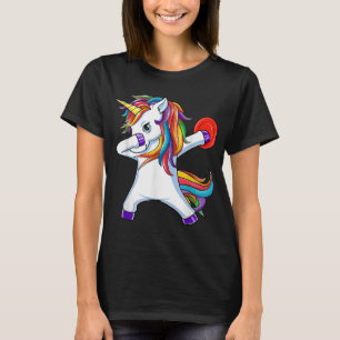 Dabbing Unicorn Funny Flying Disc Golf Player T-Shirt