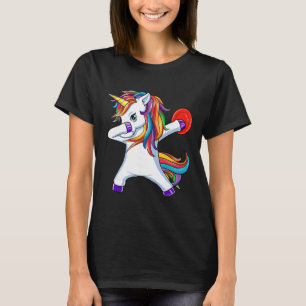 Dabbing Unicorn Funny Flying Disc Golf Player  T-Shirt