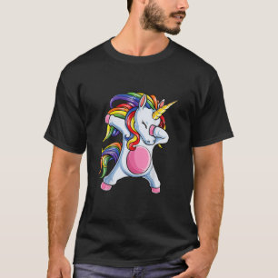 Dabbing Unicorn Gay Pride LGBT T Lesbian Rainbow F T-Shirt