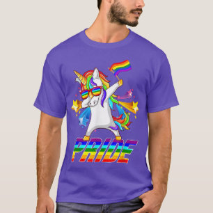 Dabbing Unicorn Gay Pride LGBT T Lesbian Rainbow T-Shirt