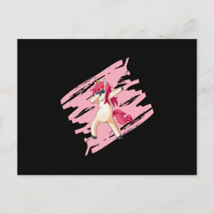 Dabbing Unicorn Girl Girlies Girls Funny Gift Idea Postcard