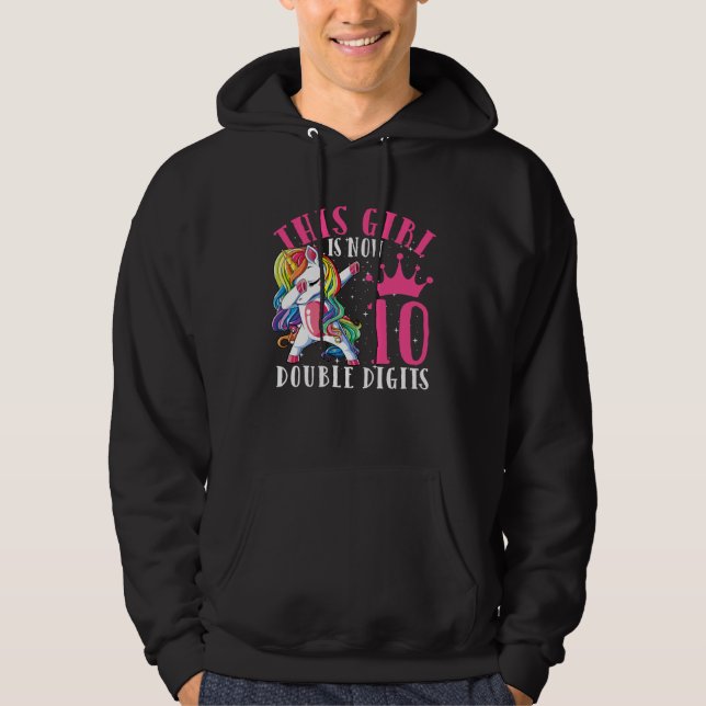 Dabbing Unicorn  Girls Kids Women Rainbow Unicorns Hoodie (Front)
