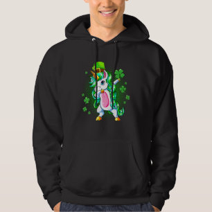 Dabbing Unicorn Girls Shamrock For St Patricks Day Hoodie