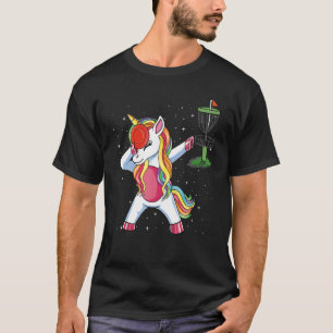 Dabbing Unicorn Golfer  Disc Golf Player Girls Wom T-Shirt