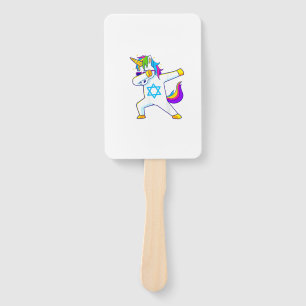 Dabbing Unicorn Hanukkah Jewish Dancing Chanukah K Hand Fan