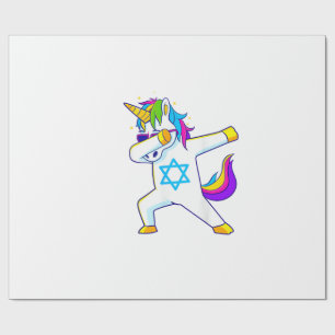 Dabbing Unicorn Hanukkah Jewish Dancing Chanukah K Wrapping Paper