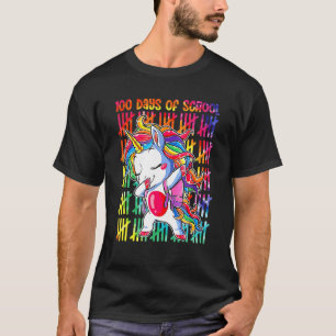 Dabbing Unicorn Happy 100 Days Of School Girls Kid T-Shirt