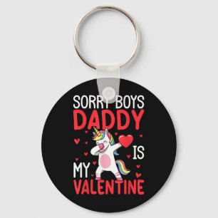 Dabbing Unicorn Heart Valentines Day Girls Kids Ra Key Ring