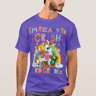 Dabbing Unicorn I'm Ready To Crush 3rd Grade Back  T-Shirt