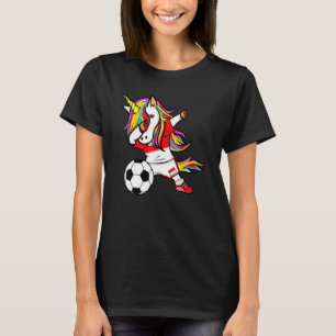 Dabbing Unicorn Indonesia Football  Indonesian Fla T-Shirt