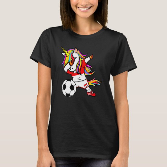 Dabbing Unicorn Indonesia Football  Indonesian Fla T-Shirt (Front)