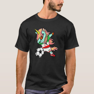 Dabbing Unicorn Iran Football Iranian Flag Soccer T-Shirt