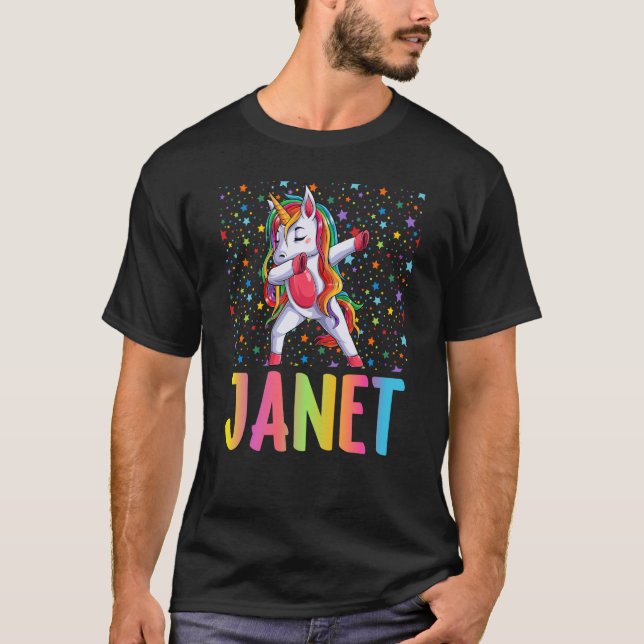 Dabbing Unicorn Janet T-Shirt (Front)