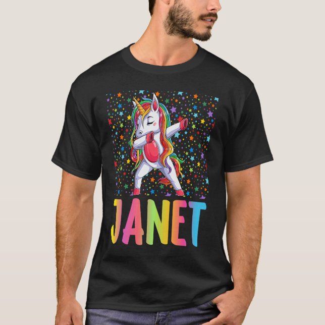 Dabbing Unicorn Janet T-Shirt (Front)