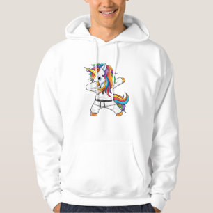 Dabbing Unicorn Karate Taekwondo Kids Girls Martia Hoodie