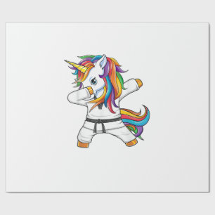 Dabbing Unicorn Karate Taekwondo Kids Girls Martia Wrapping Paper
