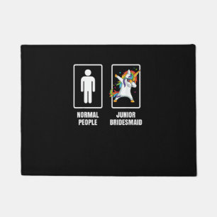 Dabbing Unicorn Kids Junior Bridesmaid Wedding Sun Doormat