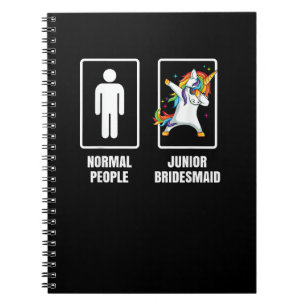 Dabbing Unicorn Kids Junior Bridesmaid Wedding Sun Notebook