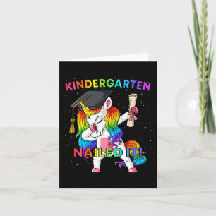 Dabbing Unicorn Kindergarten Nailed It Graduation Card