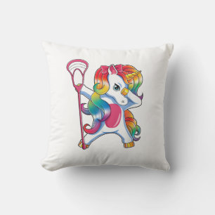 Dabbing Unicorn Lacrosse Funny Lax Player T-Shirt Cushion