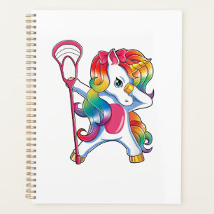 Dabbing Unicorn Lacrosse Funny Lax Player T-Shirt Planner