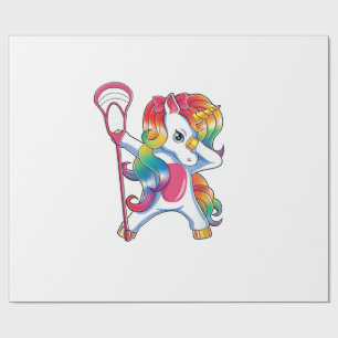 Dabbing Unicorn Lacrosse Funny Lax Player T-Shirt Wrapping Paper
