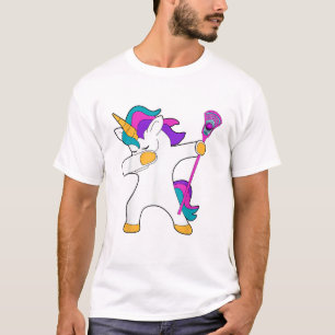 Dabbing Unicorn Lacrosse LAX Shirt Funny Tee Gift 