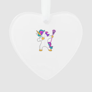 Dabbing Unicorn Lacrosse LAX Shirt Funny Tee Gift  Ornament