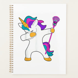 Dabbing Unicorn Lacrosse LAX Shirt Funny Tee Gift Planner