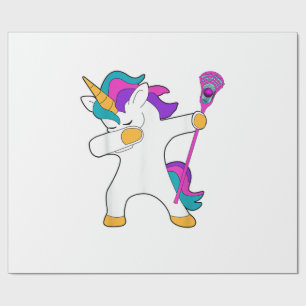 Dabbing Unicorn Lacrosse LAX Shirt Funny Tee Gift Wrapping Paper