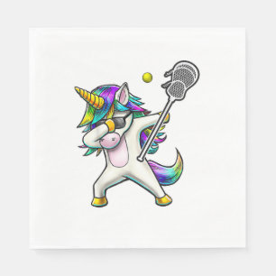 Dabbing Unicorn Lacrosse Shirt Kids Unicorn Gifts  Napkin