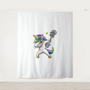 Dabbing Unicorn Lacrosse Shirt Kids Unicorn Gifts  Tapestry