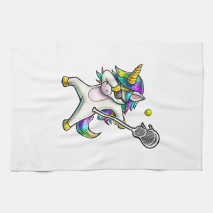 Dabbing Unicorn Lacrosse Shirt Kids Unicorn Gifts Tea Towel