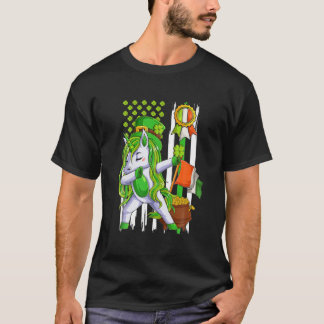 Dabbing Unicorn Leprechaun St Patrick's Day Irish T-Shirt