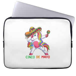 Dabbing Unicorn Let's Fiesta Cinco de Mayo Kids Gi Laptop Sleeve