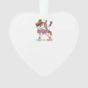 Dabbing Unicorn Let's Fiesta Cinco de Mayo Kids Gi Ornament