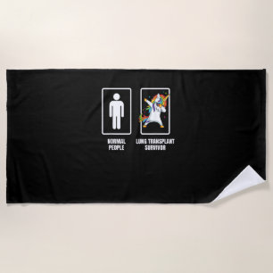 Dabbing Unicorn Lung Transplant Survivor Organ Rec Beach Towel