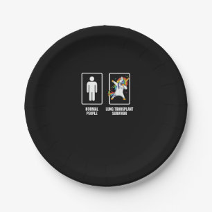 Dabbing Unicorn Lung Transplant Survivor Organ Rec Paper Plate