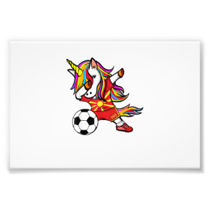 Dabbing Unicorn Macedonia Soccer Fans Jersey Maced Photo Print
