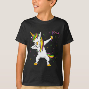 Dabbing Unicorn Mardi Gras Fun Girls Kids Dab T-Shirt